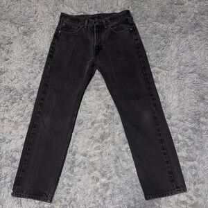 Levi’s 505 Straight Leg Jeans Mens 32x30 Black Wash Classic Fit Denim